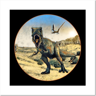 The Tyrannosaurus Rex in old time Posters and Art